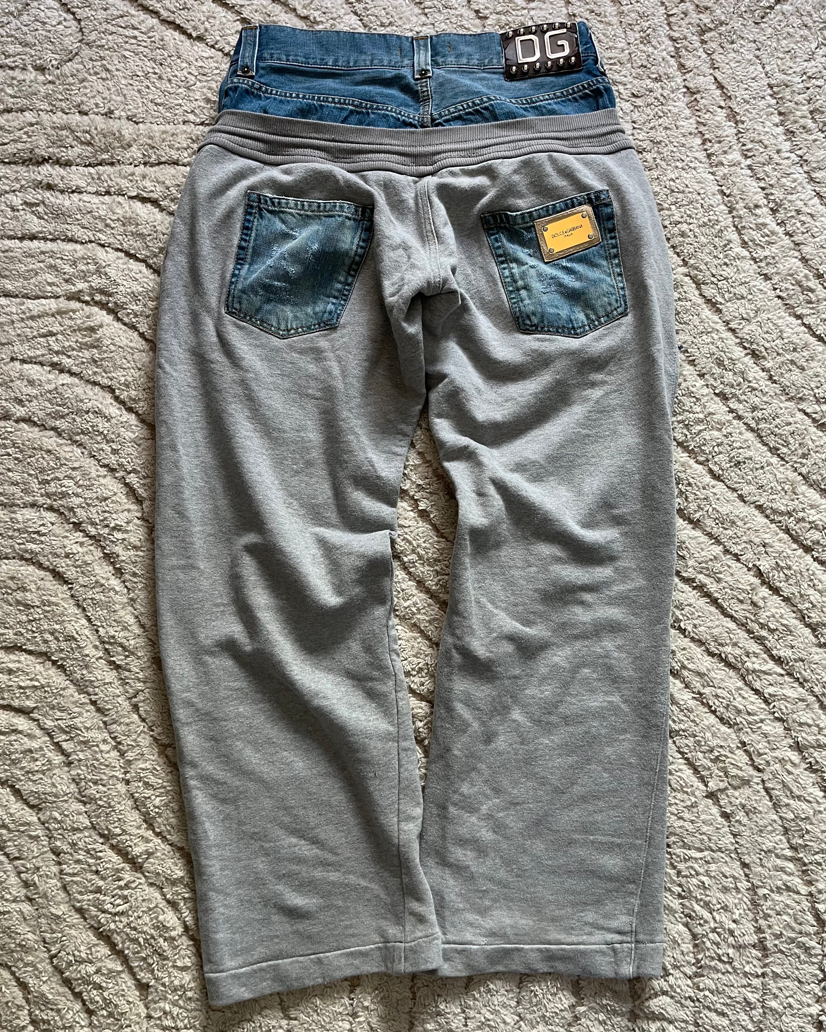 AW05 Dolce & Gabbana Double Waisted Jogging Denim (M)