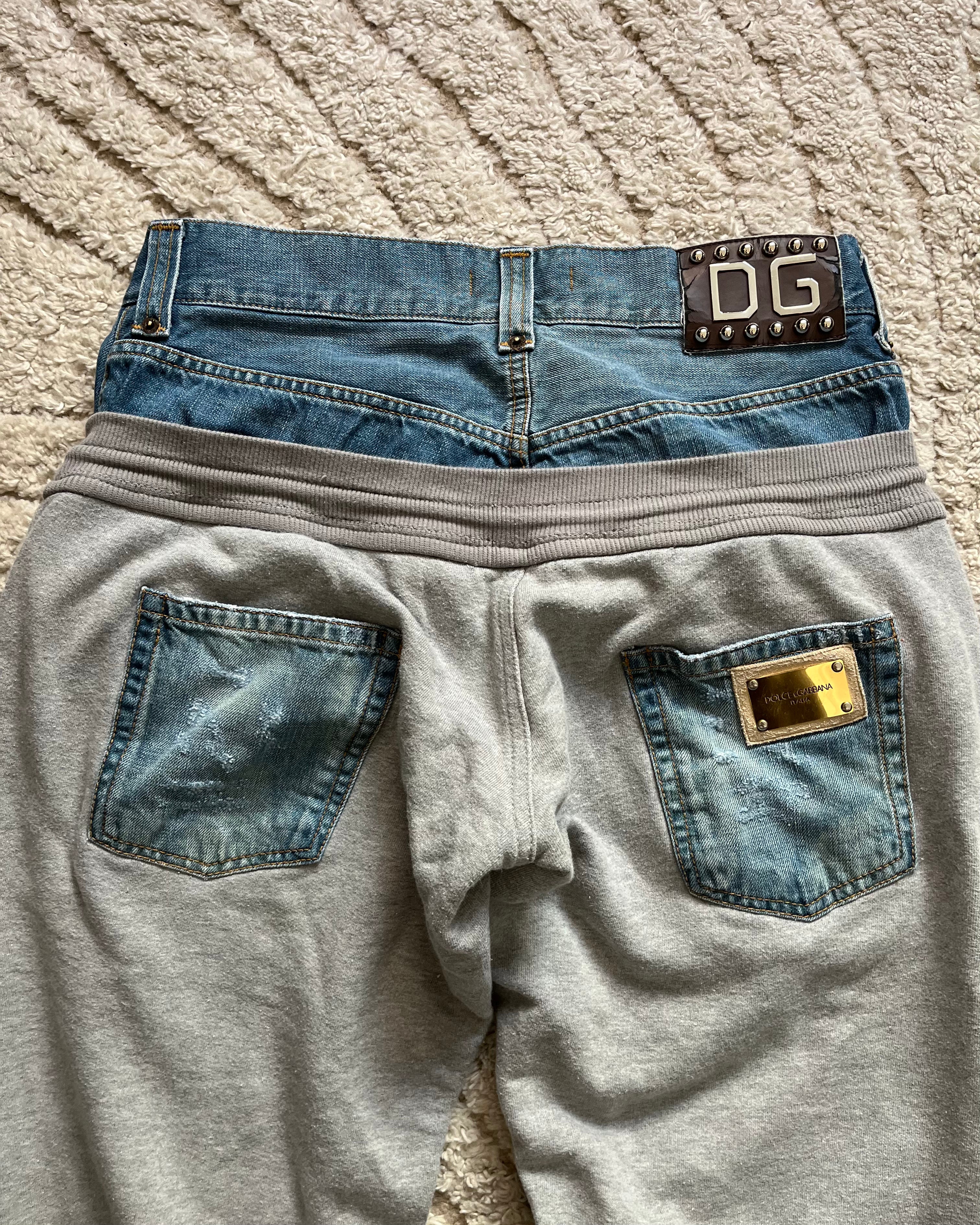 AW05 Dolce & Gabbana Double Waisted Jogging Denim (M)