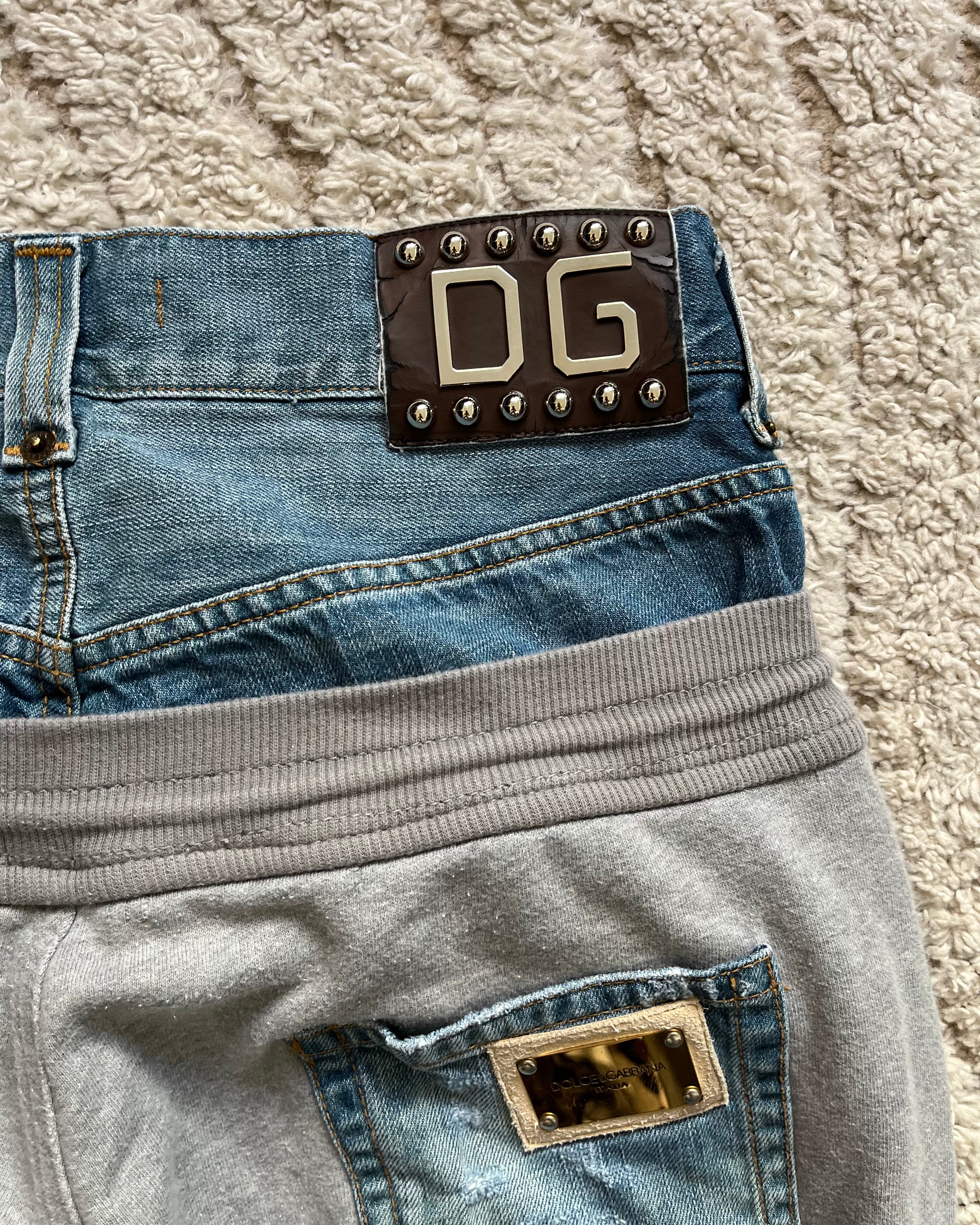 AW05 Dolce & Gabbana Double Waisted Jogging Denim (M)