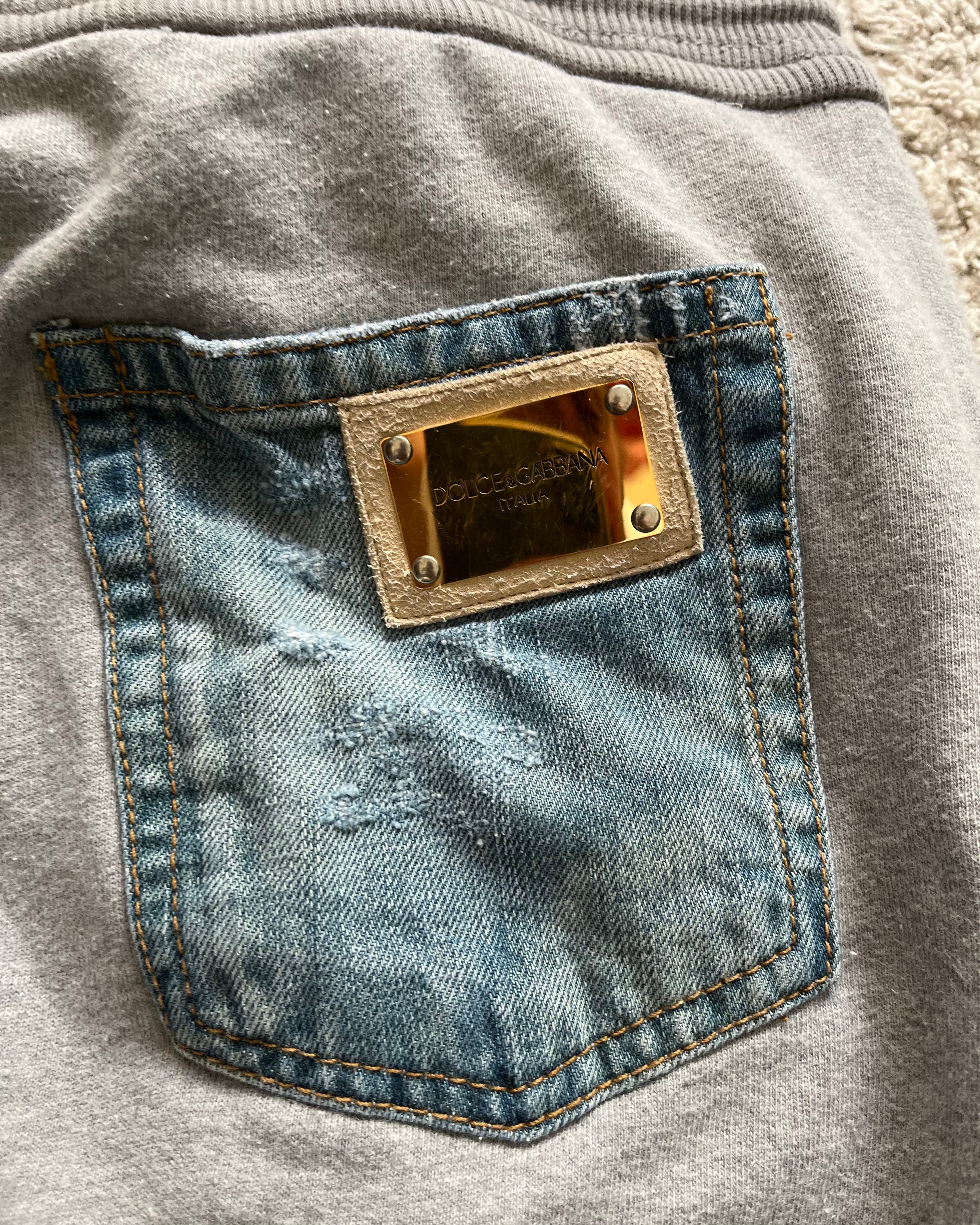 AW05 Dolce & Gabbana Double Waisted Jogging Denim (M)