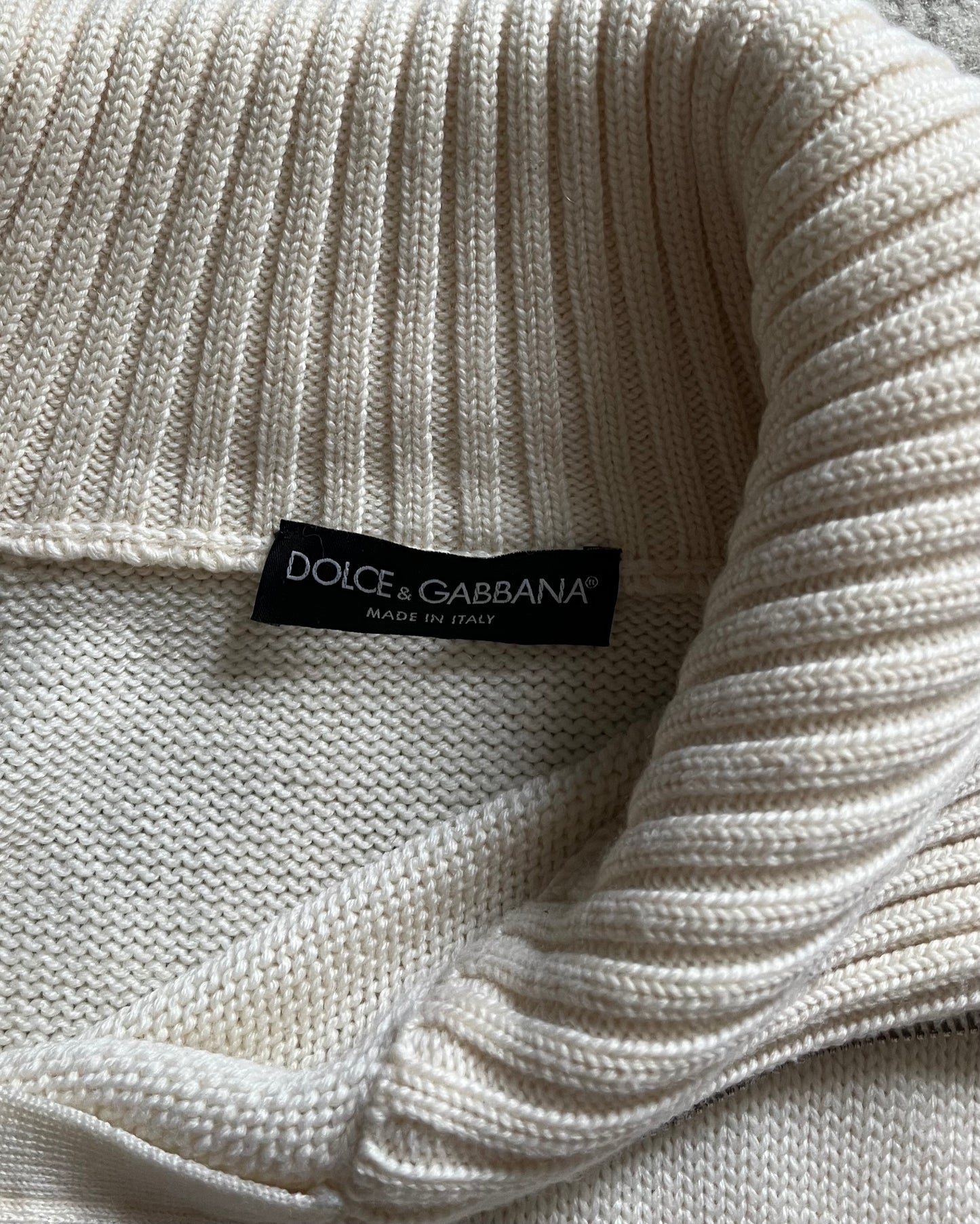 AW03 Dolce & Gabbana Tornado Zip Turtleneck Beige (S)