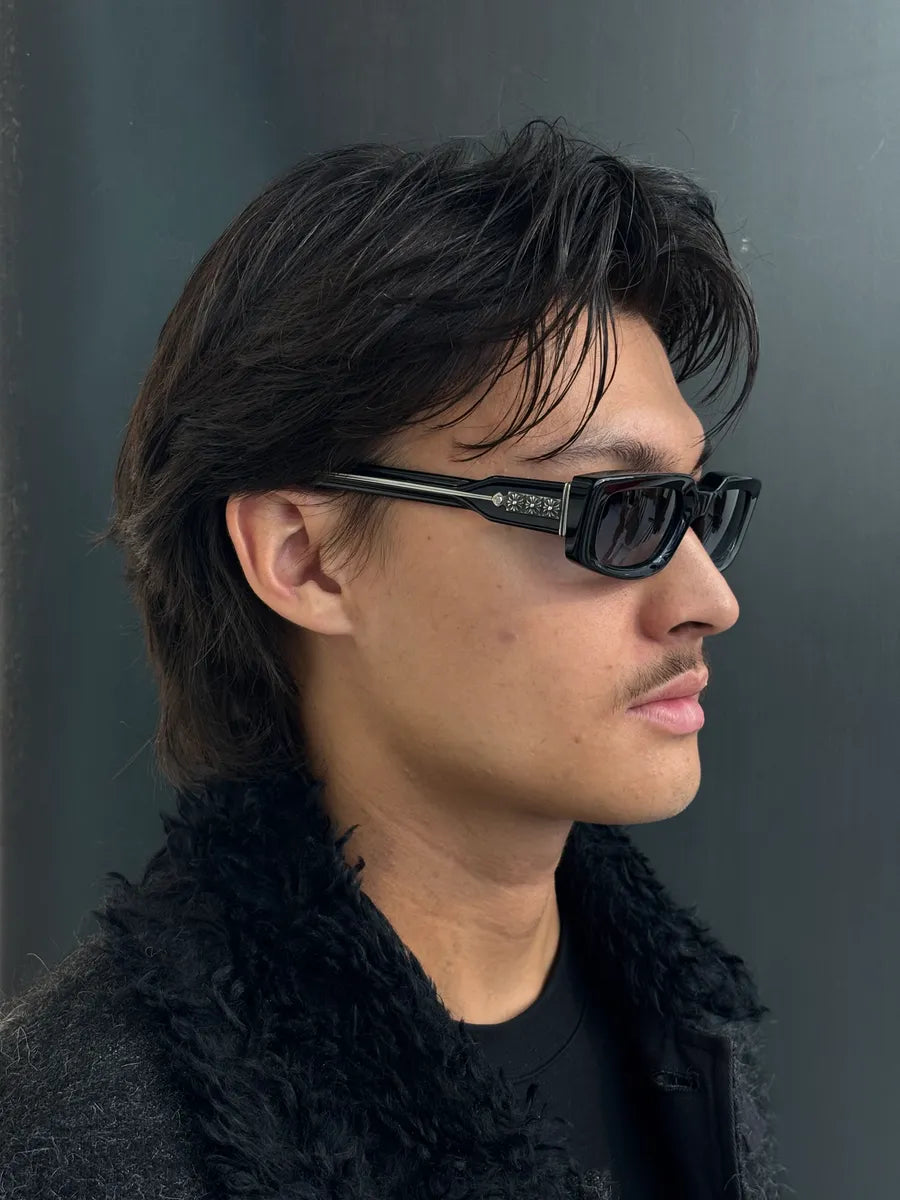 Chrome Hearts Black Zelda Logo Rectangular Sunglasses tEByTXQC 2