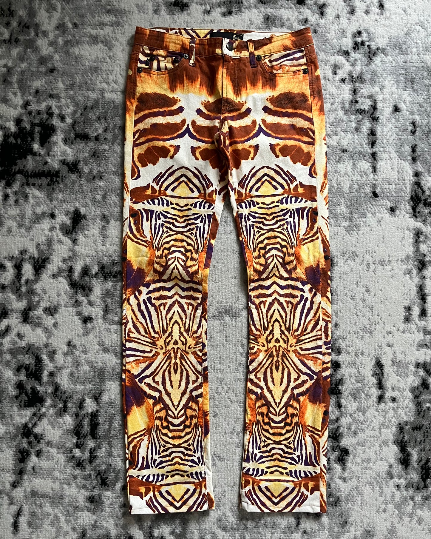 00s Just Cavalli Fire Lyric Rockstar Pants (S)