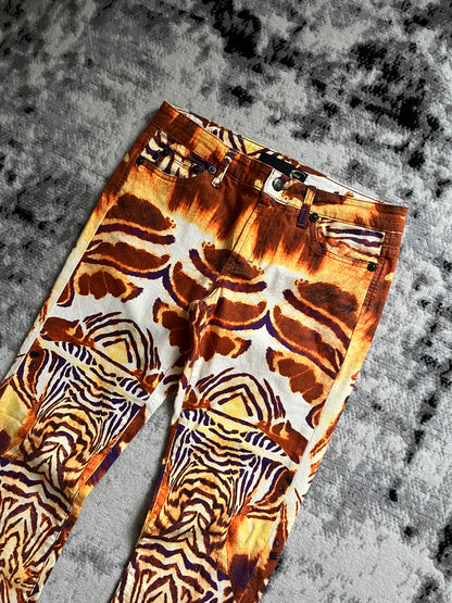 00s Just Cavalli Fire Lyric Rockstar Pants (S)