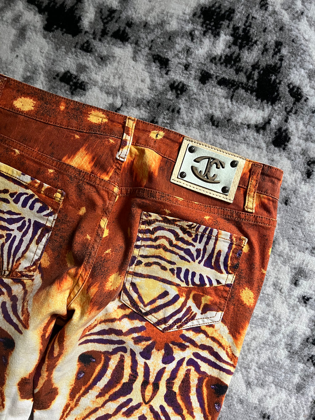 00s Just Cavalli Fire Lyric Rockstar パンツ (S)