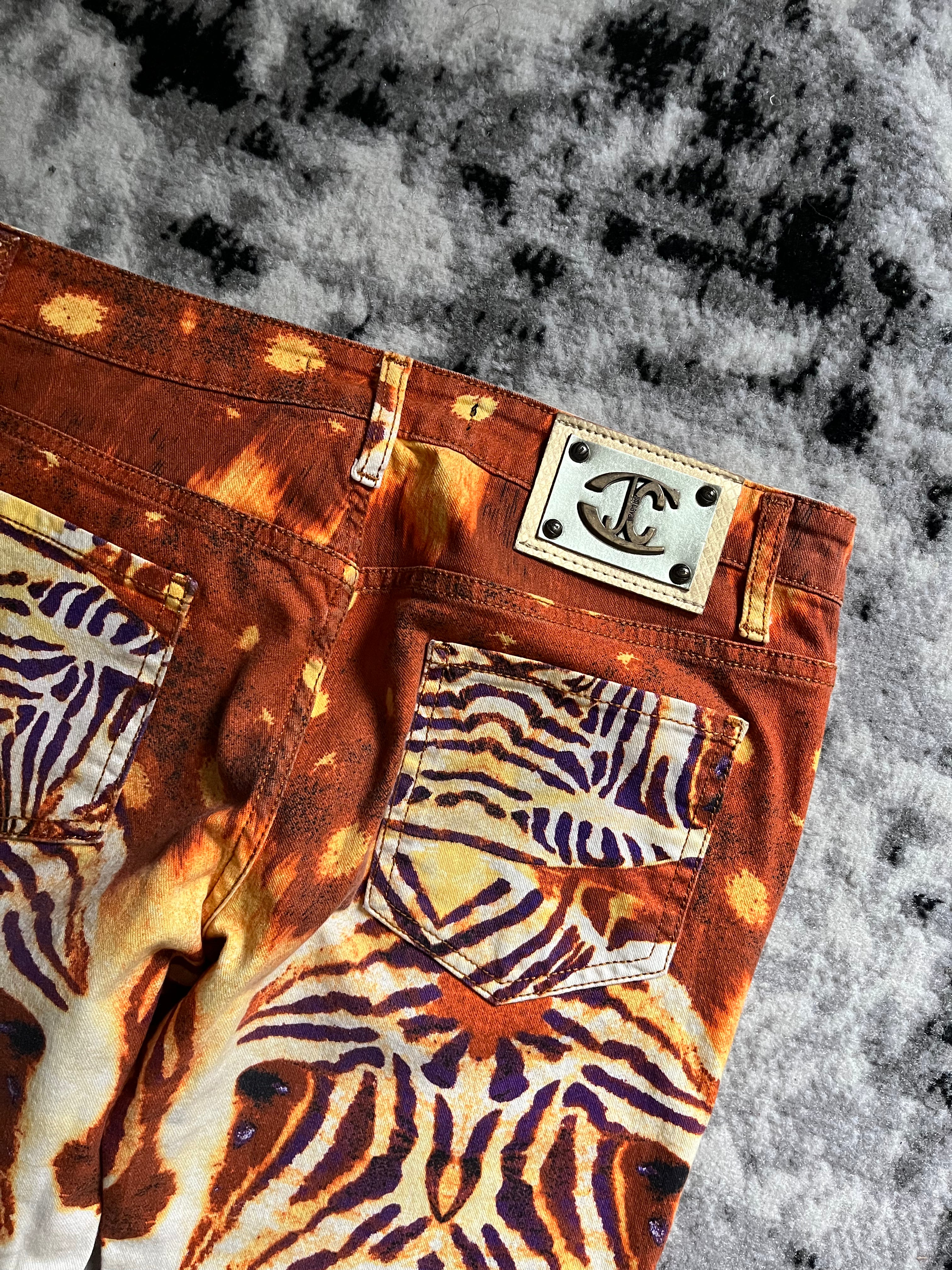 00s Just Cavalli Fire Lyric Rockstar パンツ (S)