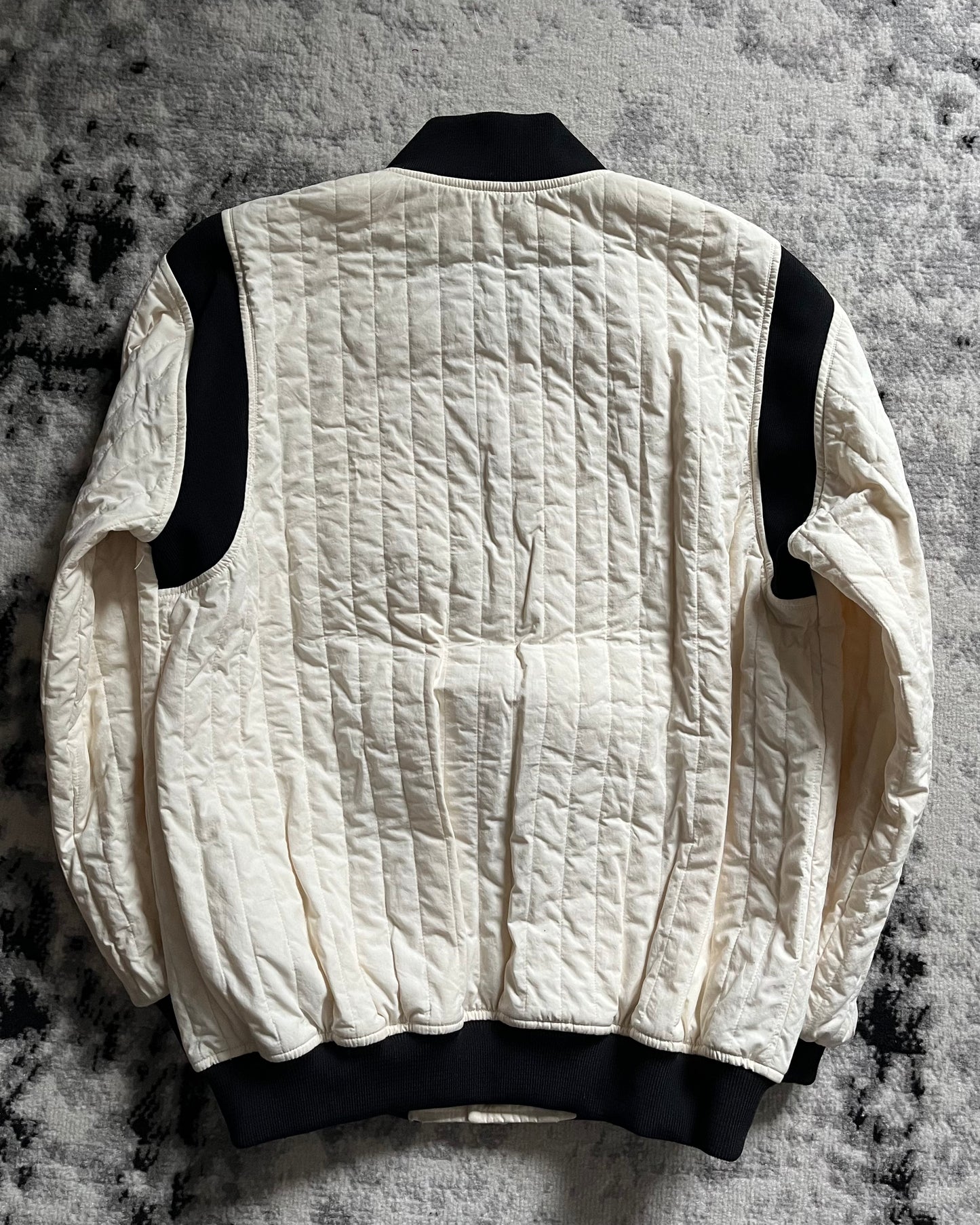 Marni Baseball Beige Faded Puffer Bomber Jacket (S/M)