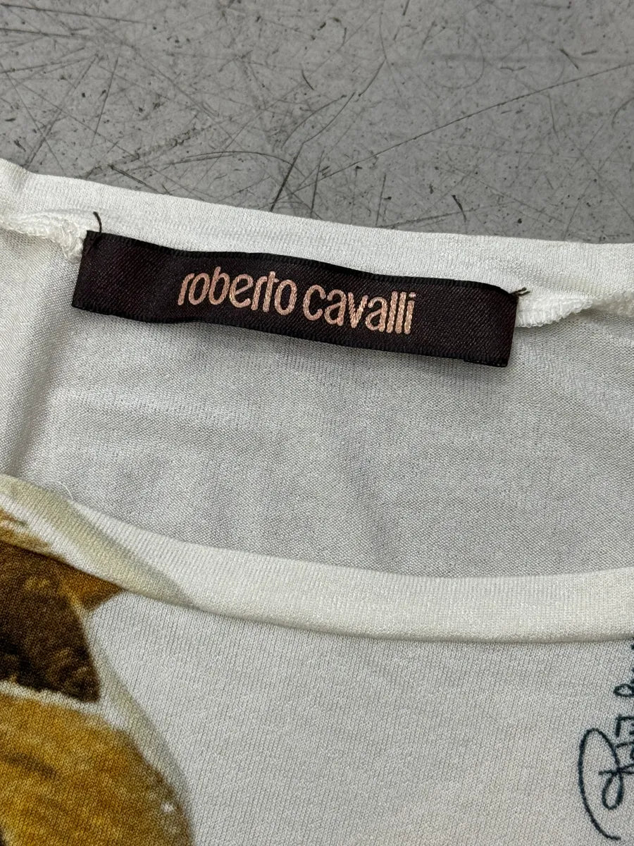 2000s Roberto Cavalli White Chain T-Shirt adjGecu 8