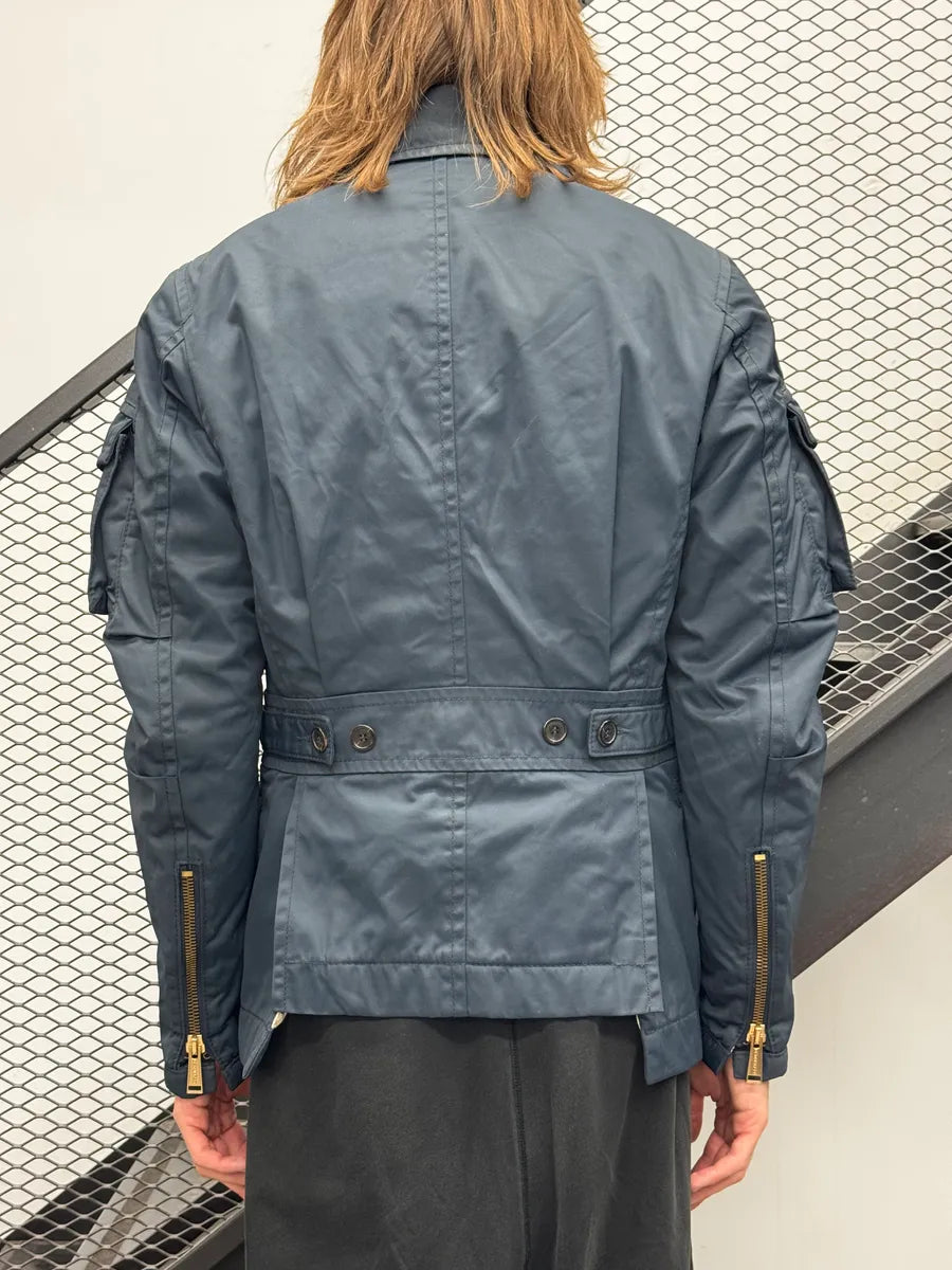 AW2007 Dsquared2 Navy Nylon Asymmetrical Multi-Pocket Jacket XevScIu 4
