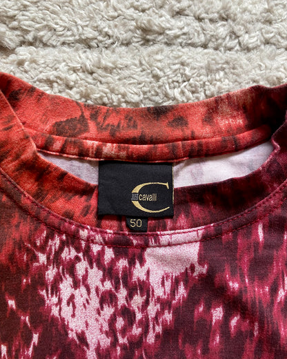 00’s Just Cavalli Long Sleeve Top Red Scales (S)