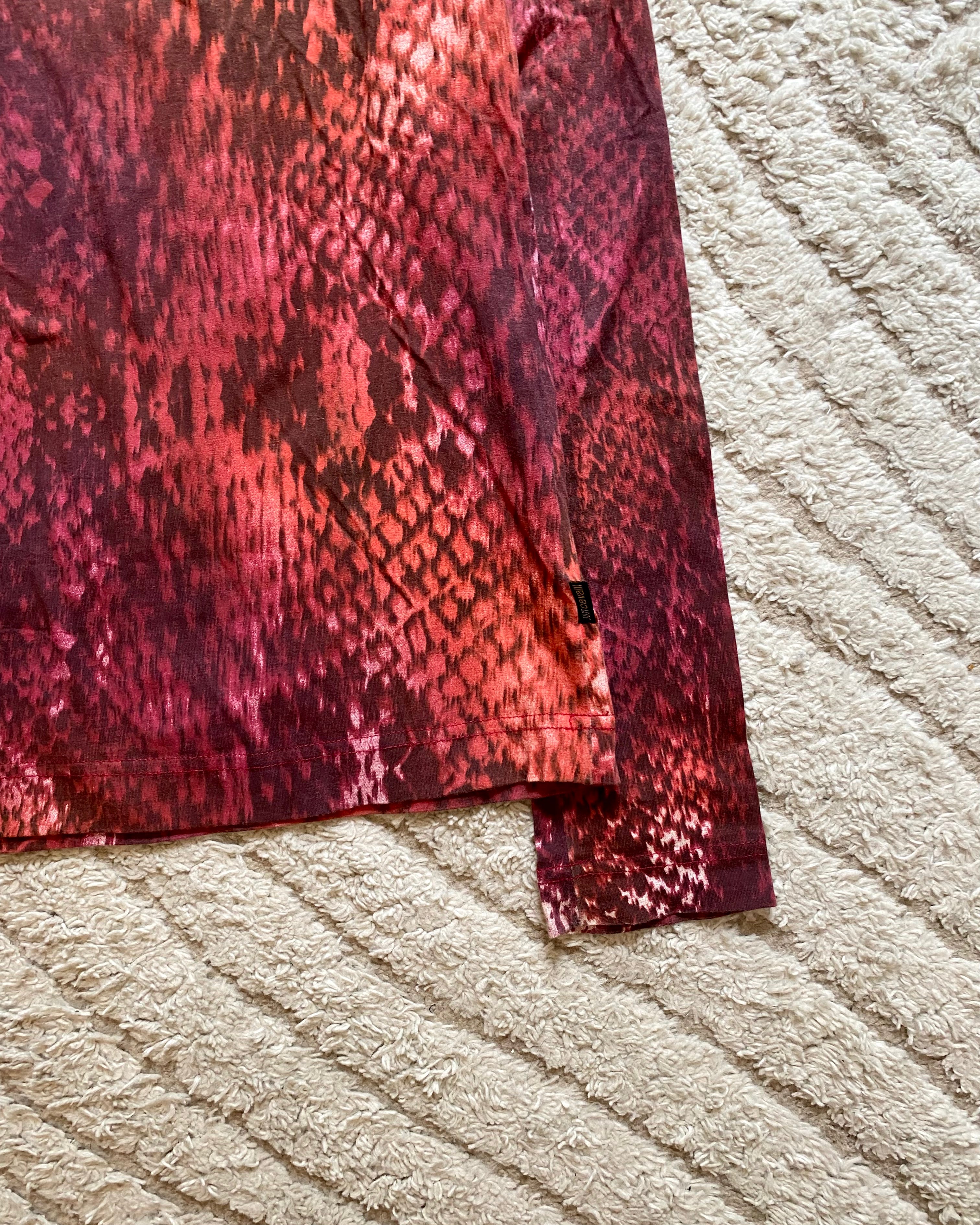 00's Just Cavalli 長袖トップ レッドスケール(S)