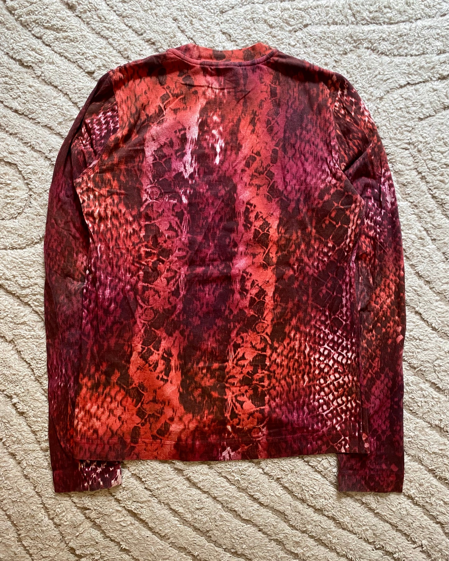 00’s Just Cavalli Long Sleeve Top Red Scales (S)