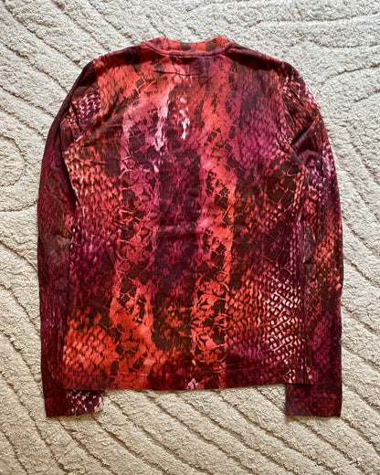 00’s Just Cavalli Long Sleeve Top Red Scales (S)