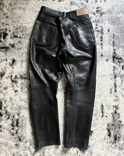 2000s Marithé François Girbaud Rock Black Leather Pants (XS/S)