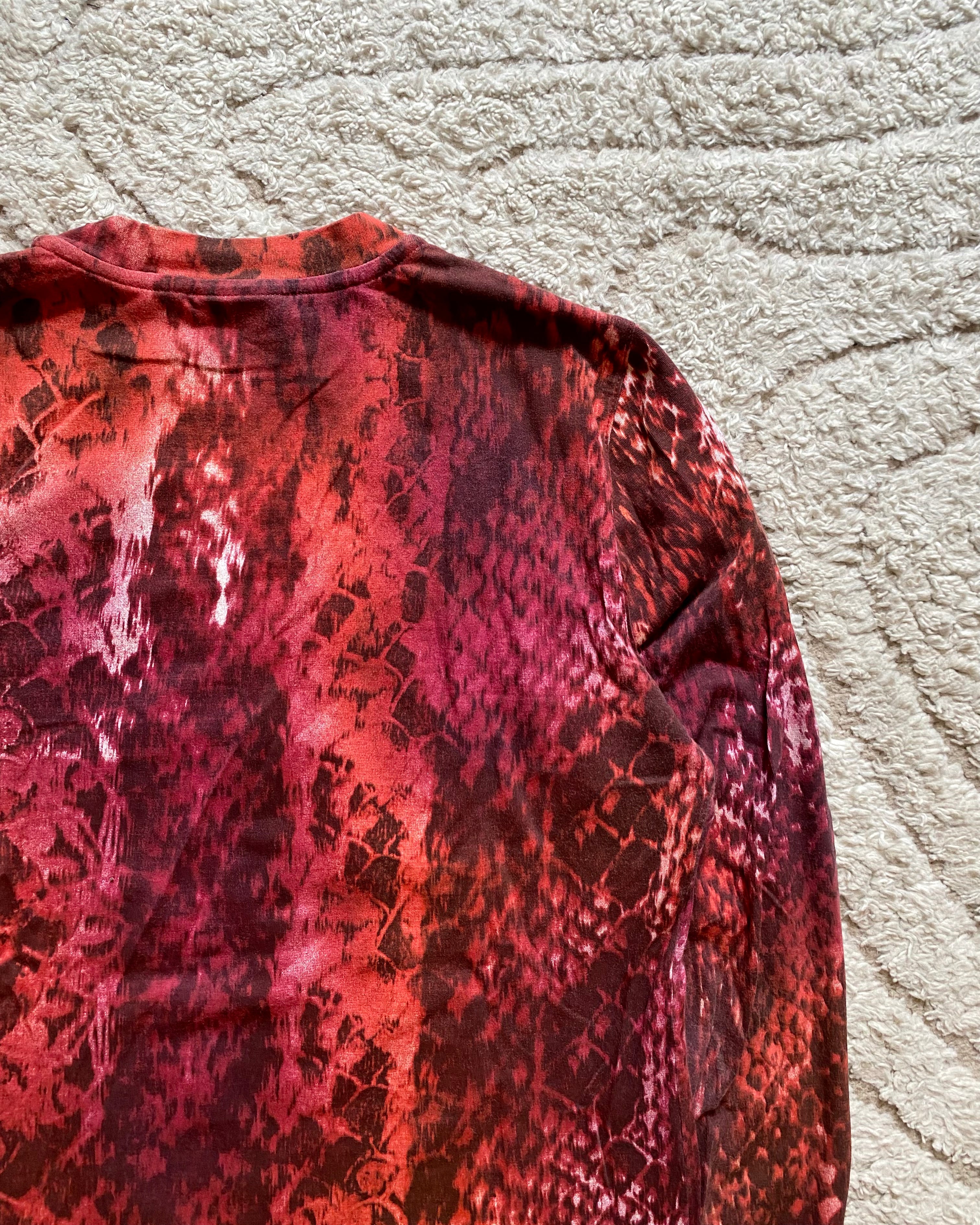 00's Just Cavalli 長袖トップ レッドスケール(S)