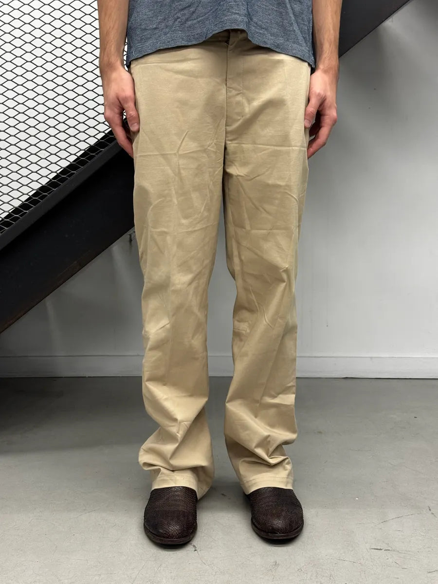 2000s Prada Beige Striped Side Adjuster Chino Pants rXyaimd 0