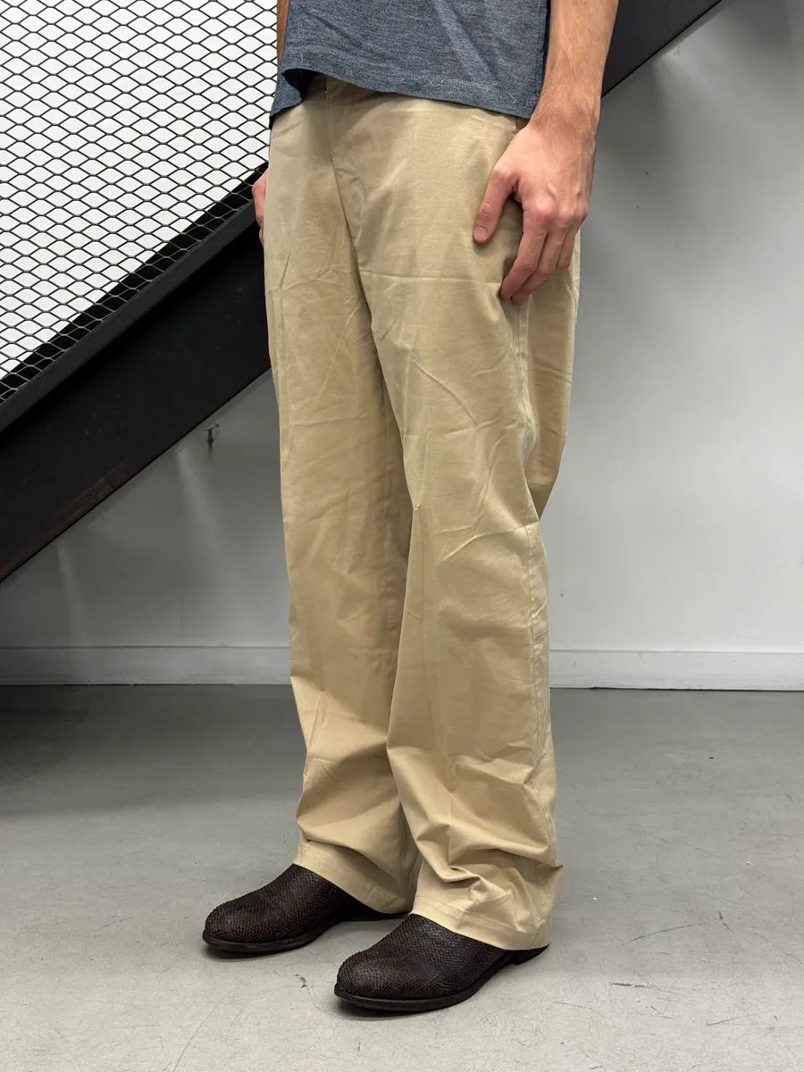 2000s Prada Beige Striped Side Adjuster Chino Pants rXyaimd 1