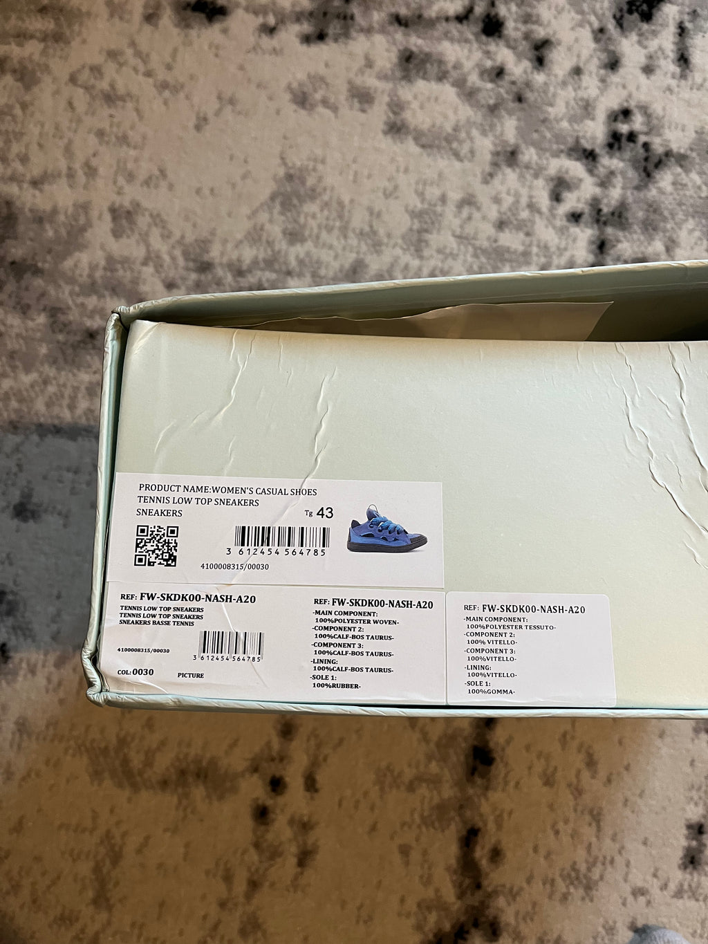 Lanvin Curb Tenis Aqua Sneakers (43eu/us9,5)