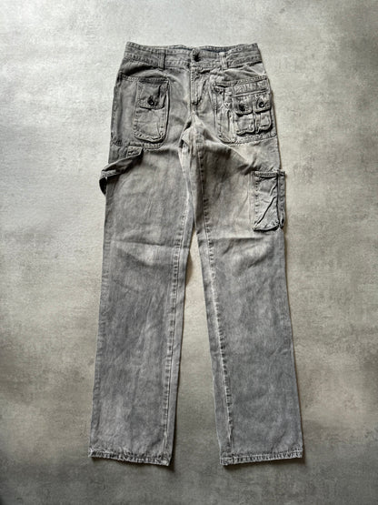 AW2003 Dolce & Gabbana Multi Pockets Grey Archive Cargo Pants (XS/S)