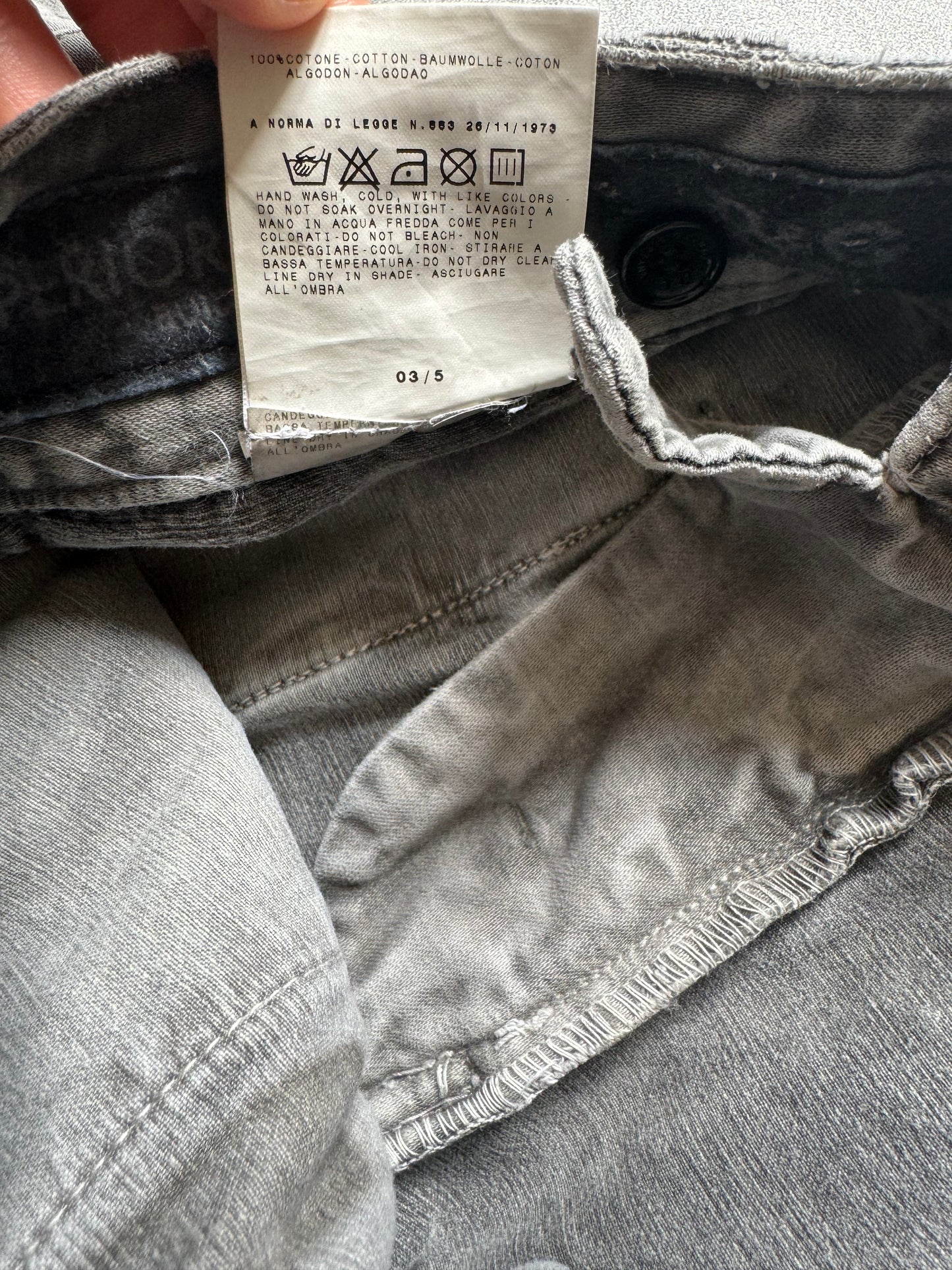 AW2003 Dolce &amp; Gabbana 多口袋灰色 Archive 工装裤 (XS/S)