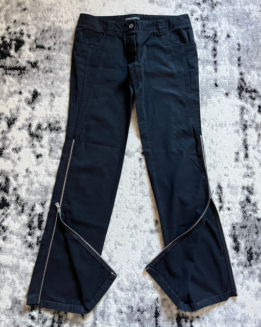 2010s Dolce & Gabbana Zipper-Embellished Straight Pants (S)