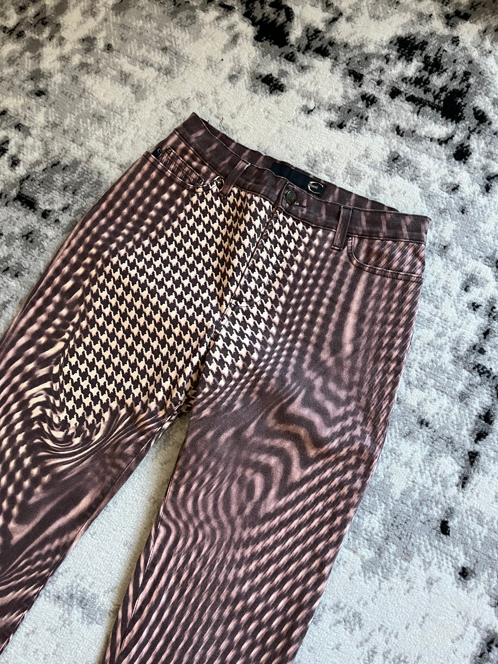 SS2001 Roberto Cavalli サイケデリック パープル パンツ (XS/S)