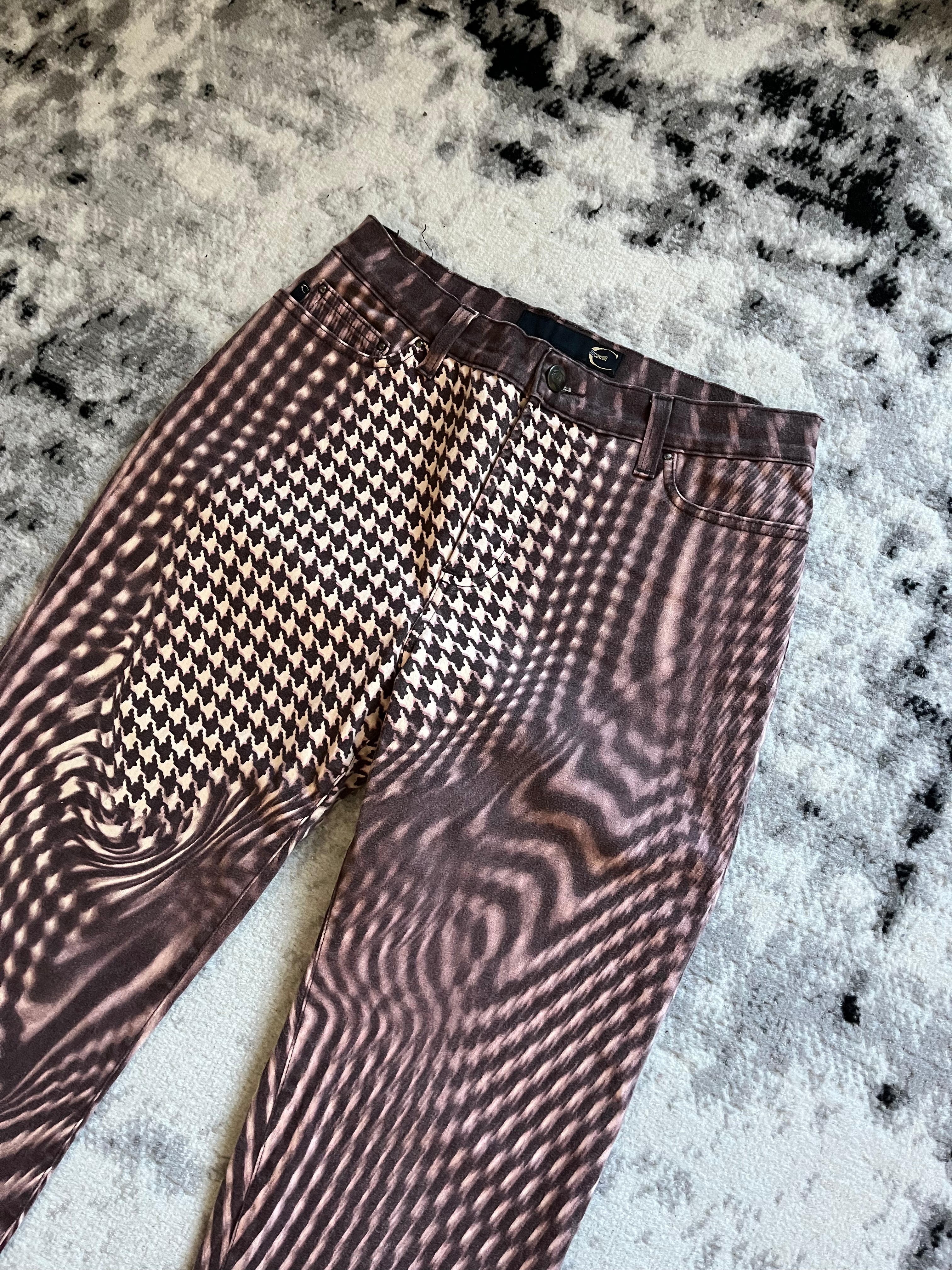 SS2001 Roberto Cavalli サイケデリック パープル パンツ (XS/S)