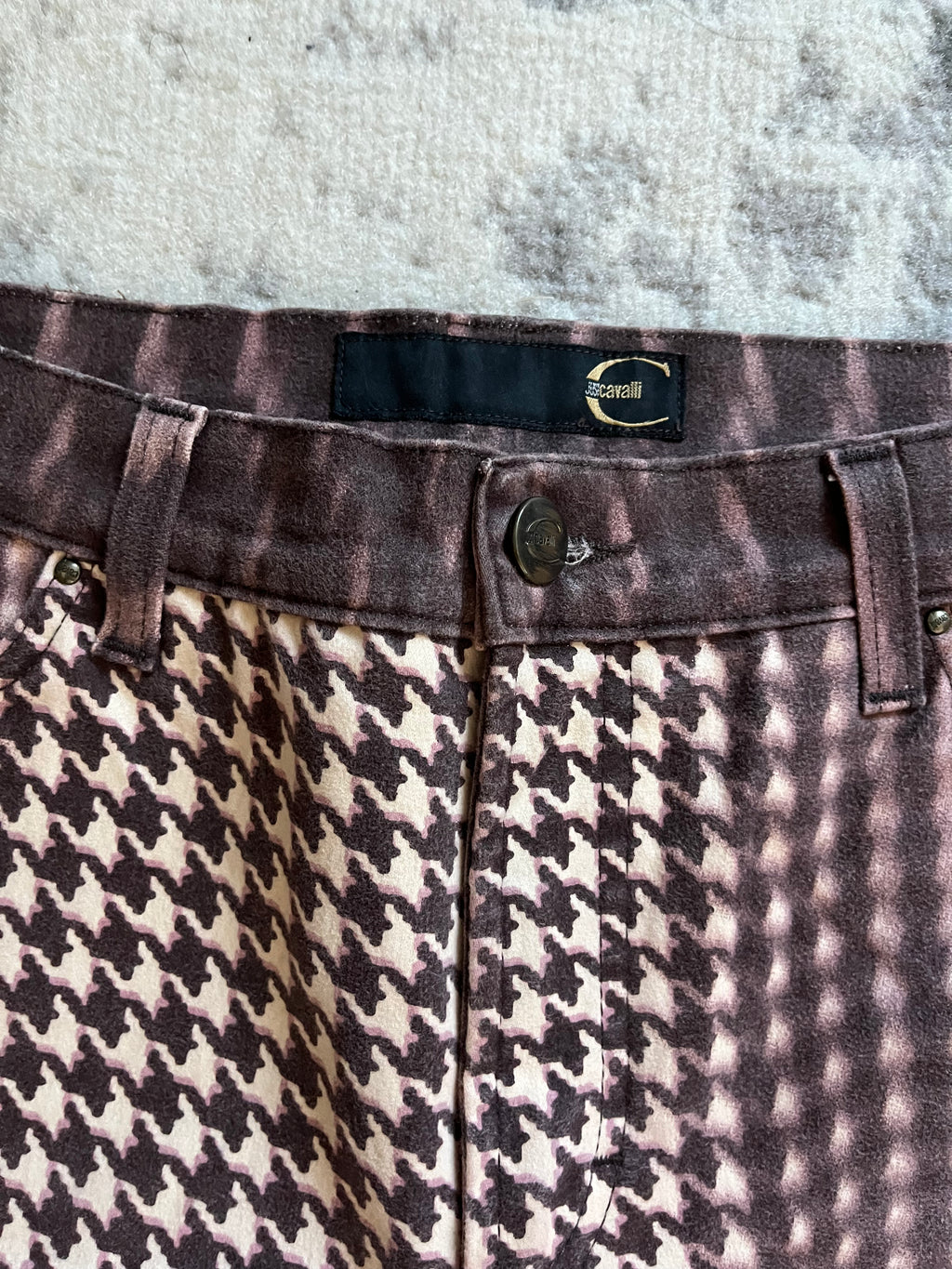 SS2001 Roberto Cavalli サイケデリック パープル パンツ (XS/S)