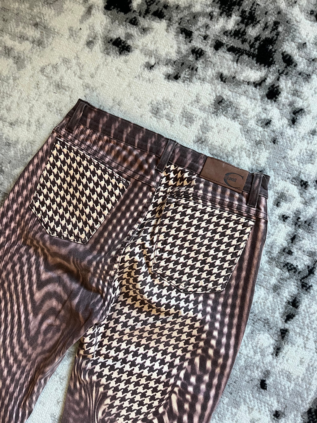 SS2001 Roberto Cavalli サイケデリック パープル パンツ (XS/S)