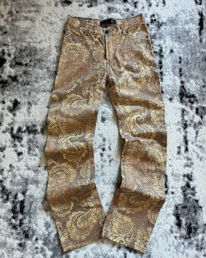 00s Just Cavalli Royal Arabic Mozaic Gold Dynasty Pants (XS/S)