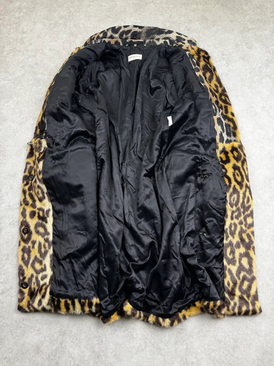 Dries Van Noten Leopard Faux Fur Coat pptmPlob 7
