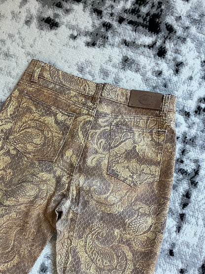 00s Just Cavalli Royal Arabic Mozaic Gold Dynasty Pants (XS/S)