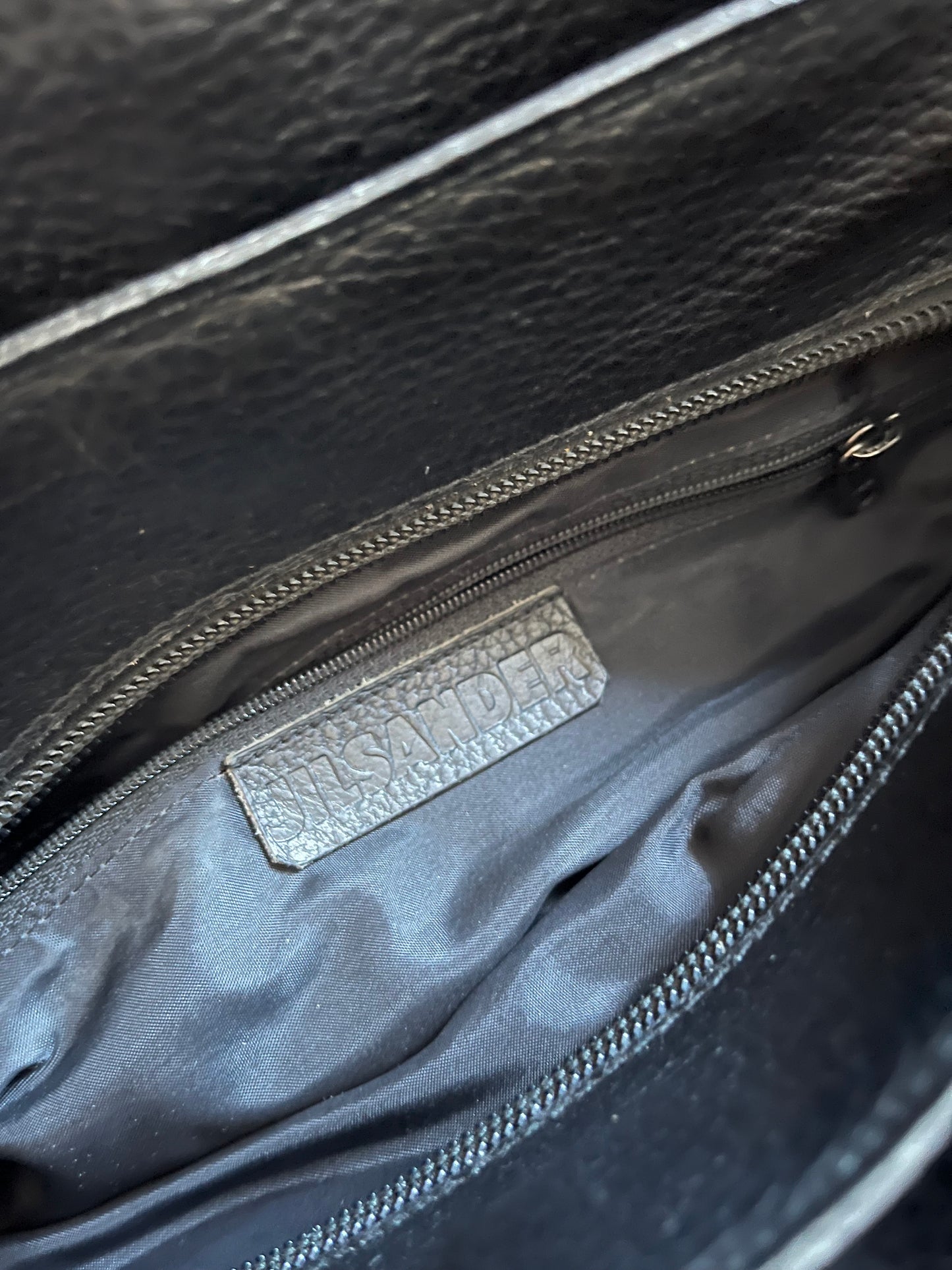 Jil Sander Triple Compartment Leather Shoulder Bag