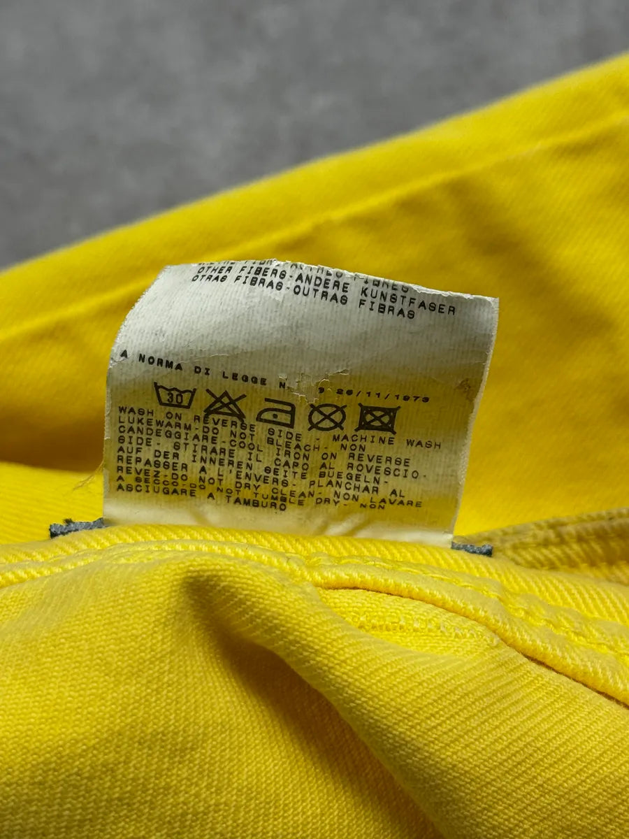 SS2005 Versace Yellow Zip Moto Biker Skirt/Jacket Set eTkEervz 25
