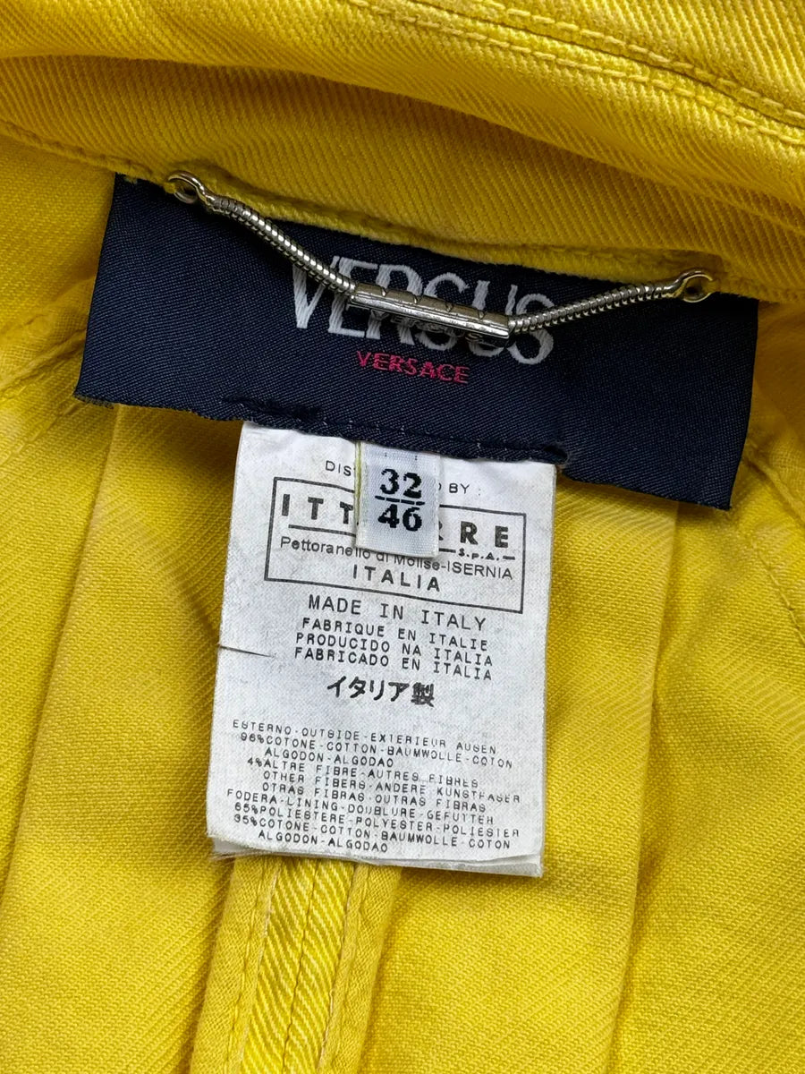 SS2005 Versace Yellow Zip Moto Biker Skirt/Jacket Set eTkEervz 15