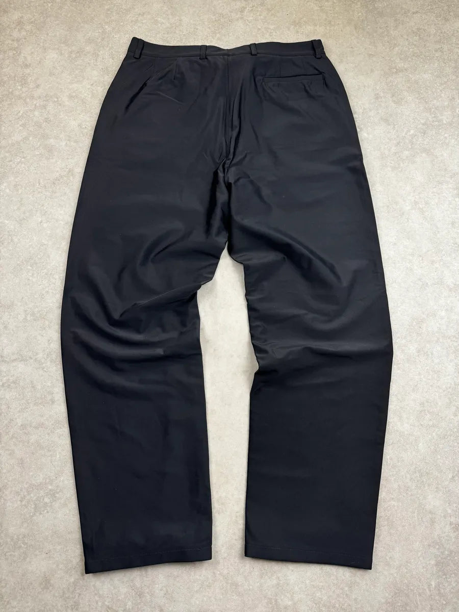 2000s Prada Linea Rossa Black Nylon Large Cozy Pants UPtILZhl 1