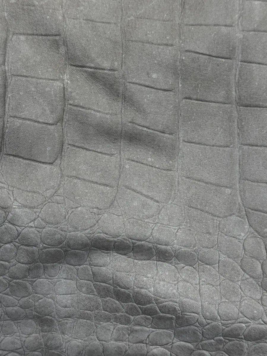 Isaac Sellam Grey Leather Crocodile Embossed Leather Jacket wYqksKE 11