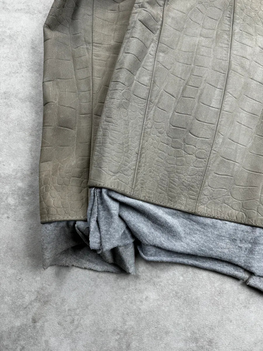 Isaac Sellam Grey Leather Crocodile Embossed Leather Jacket wYqksKE 10