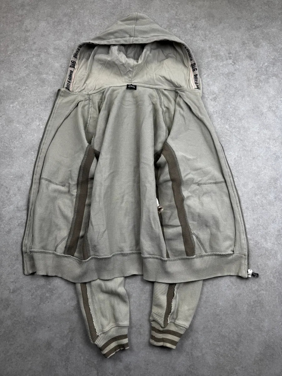 AW2004 Dolce & Gabbana Grey Technical Zip-Up Hoodie WfGulNpt 6