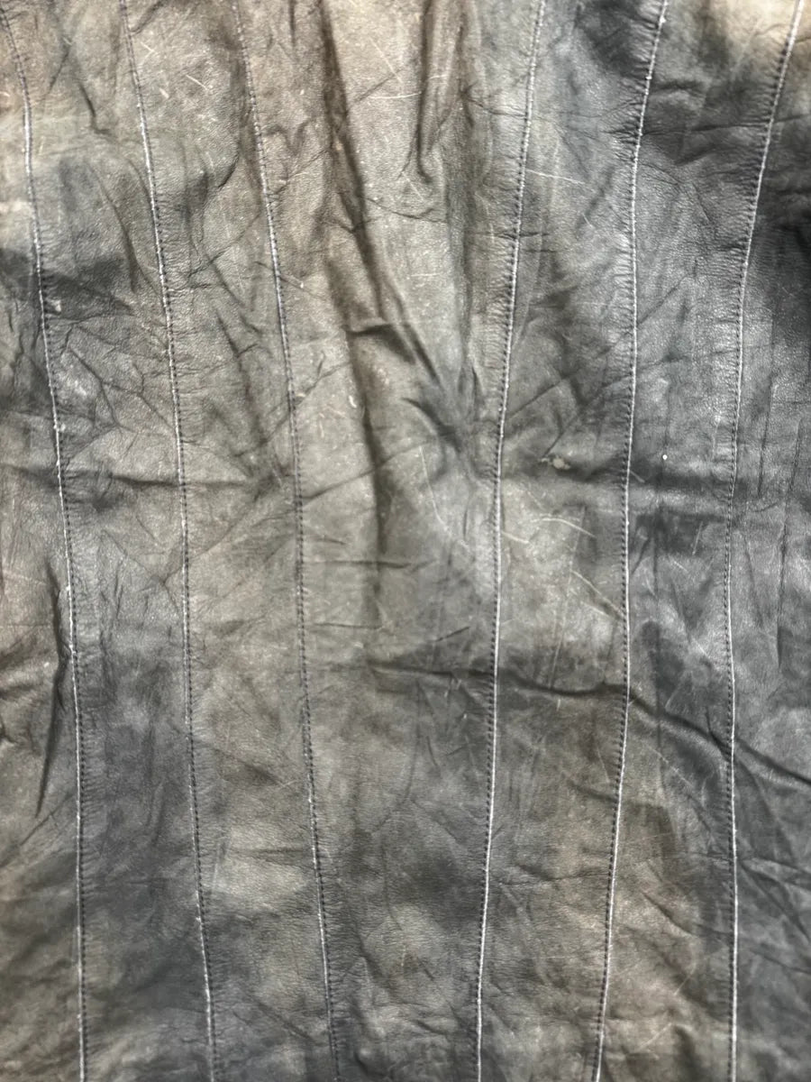 AW2011 Emporio Armani Black Faded Avant-Garde Tornado Zip Leather Jacket GafcIZhR 10