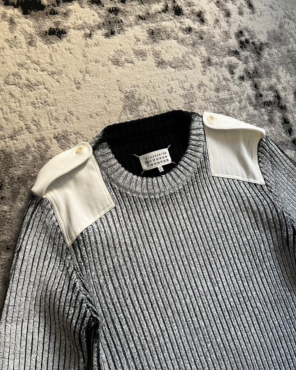 AW18 Maison Margiela Hand Painted Rib Knit Patchwork Sweater (M/L)