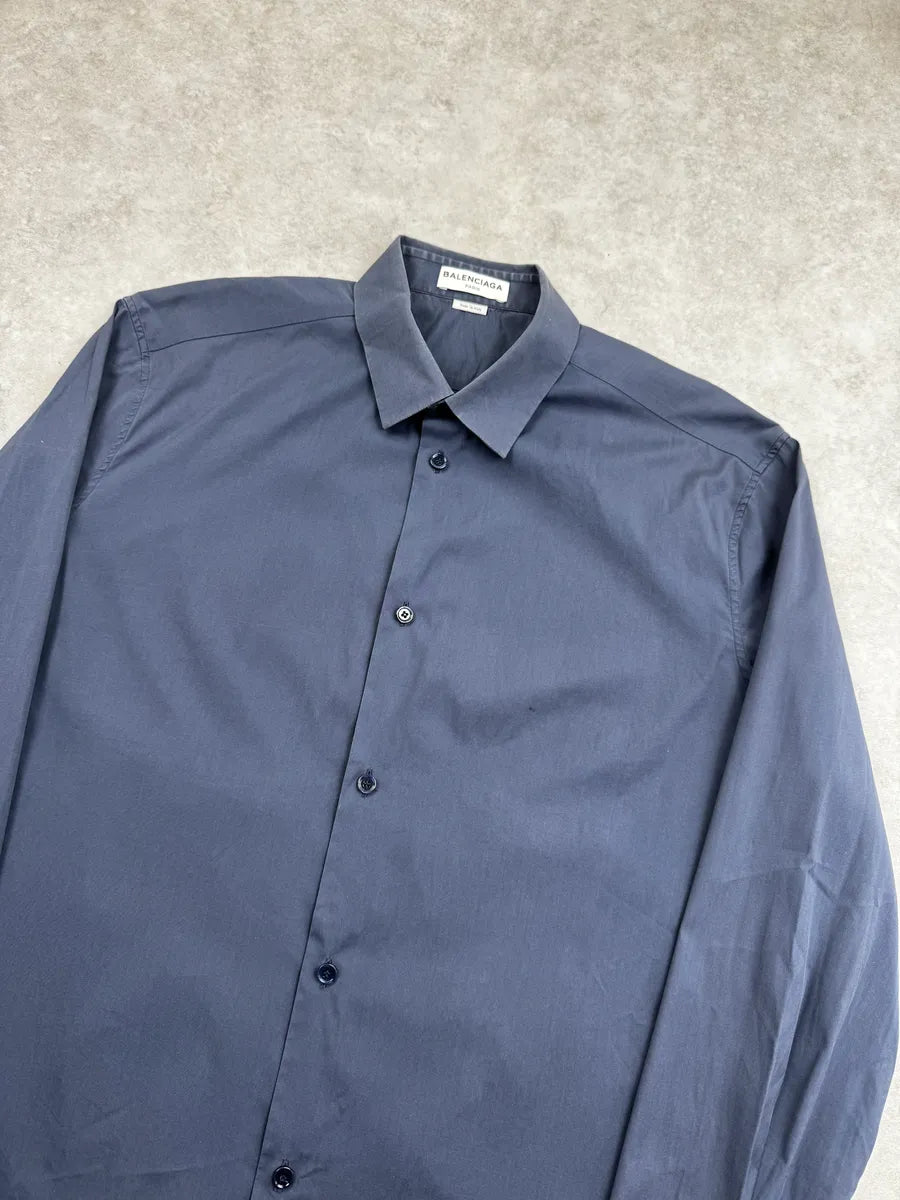 SS2014 Balenciaga Blue Minimalist Classy Shirt HzVsyHec 4
