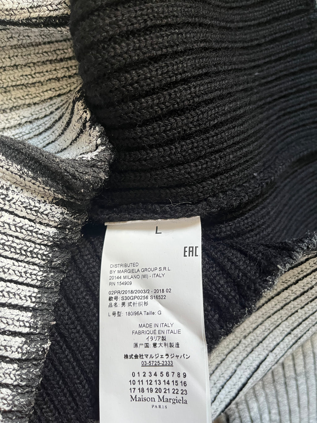 AW18 Maison Margiela Hand Painted Rib Knit Patchwork Sweater (M/L)