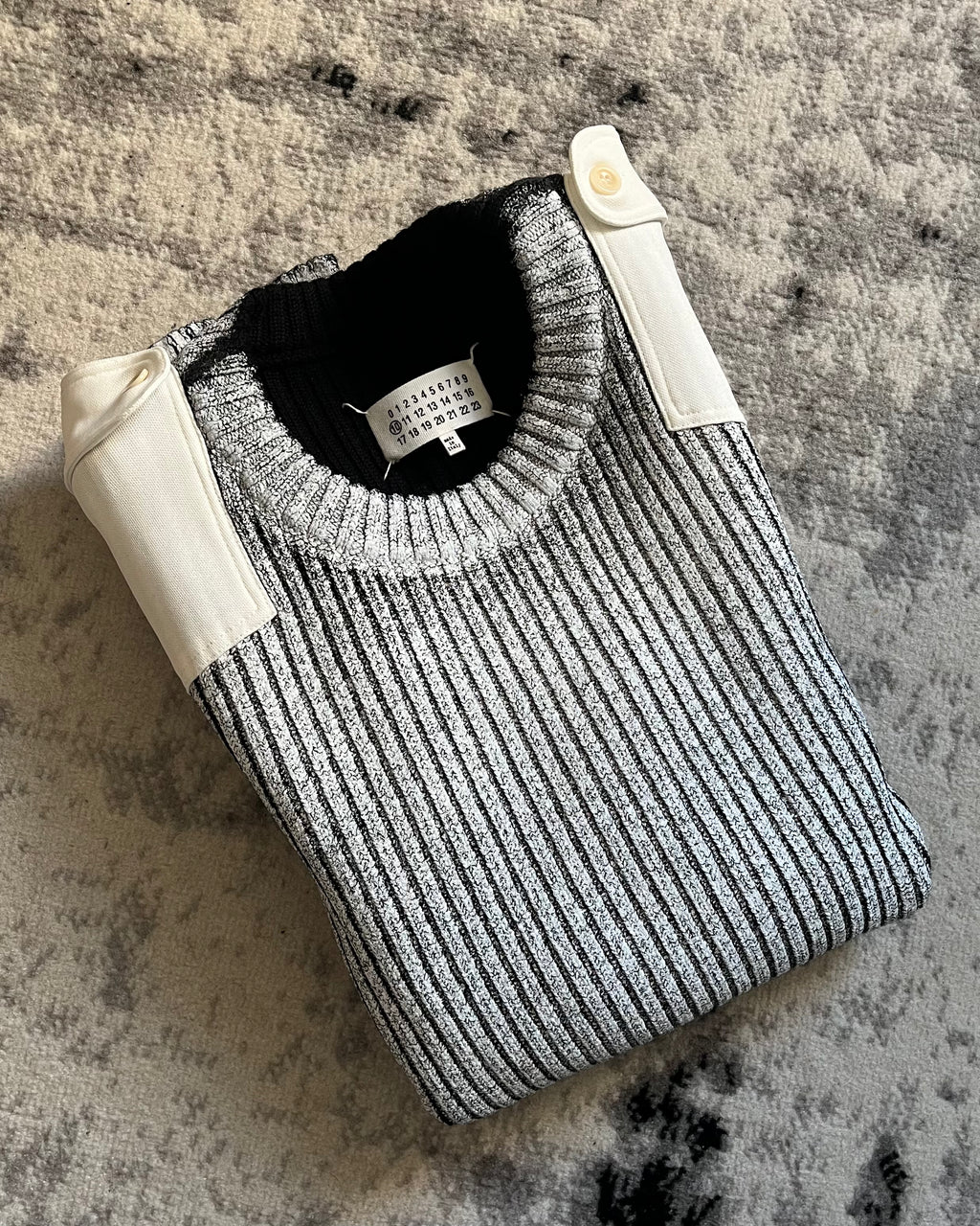 AW18 Maison Margiela Hand Painted Rib Knit Patchwork Sweater (M/L)