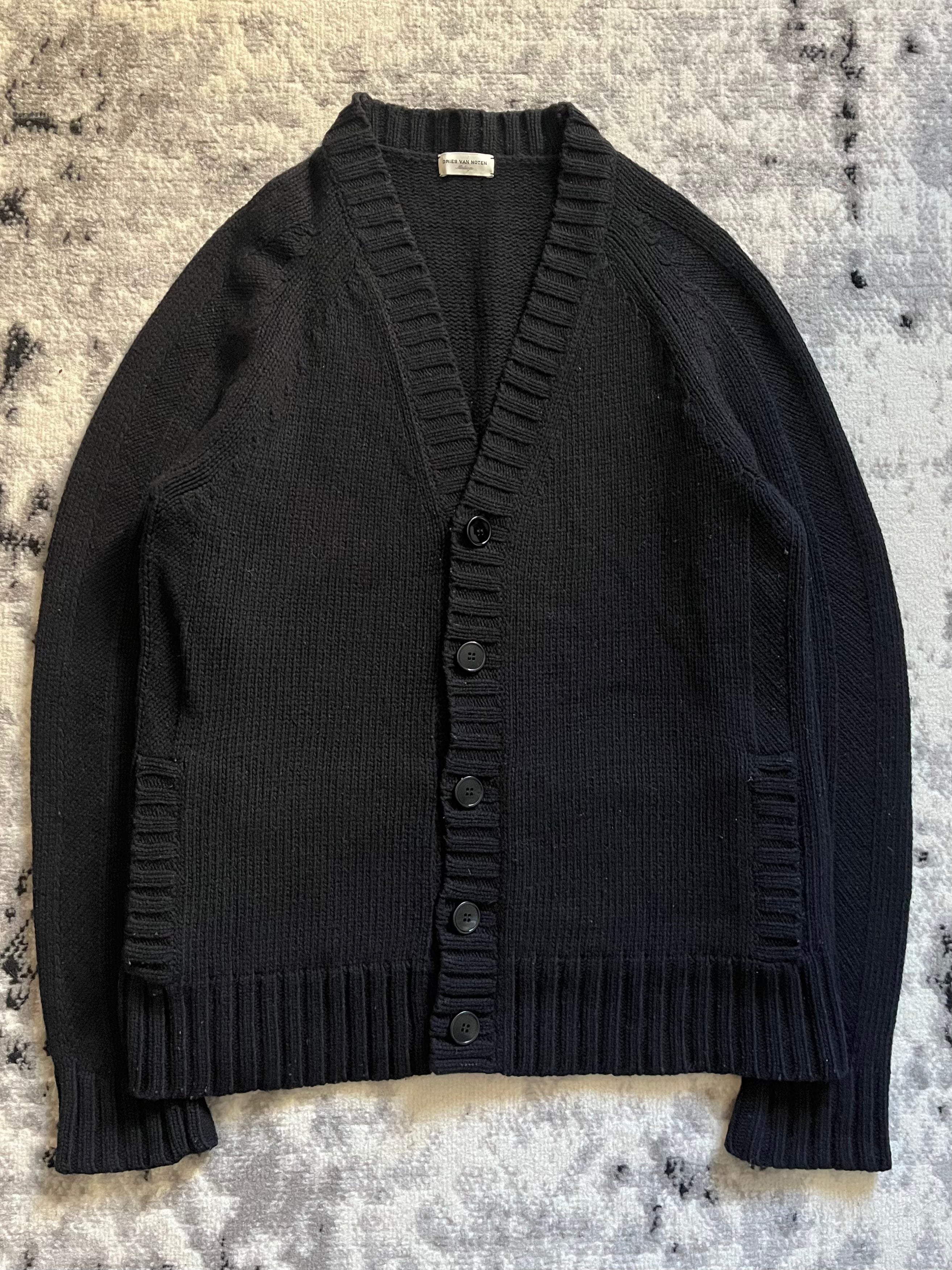Dries Van Noten Black Wool Cargo Cardigan (M)