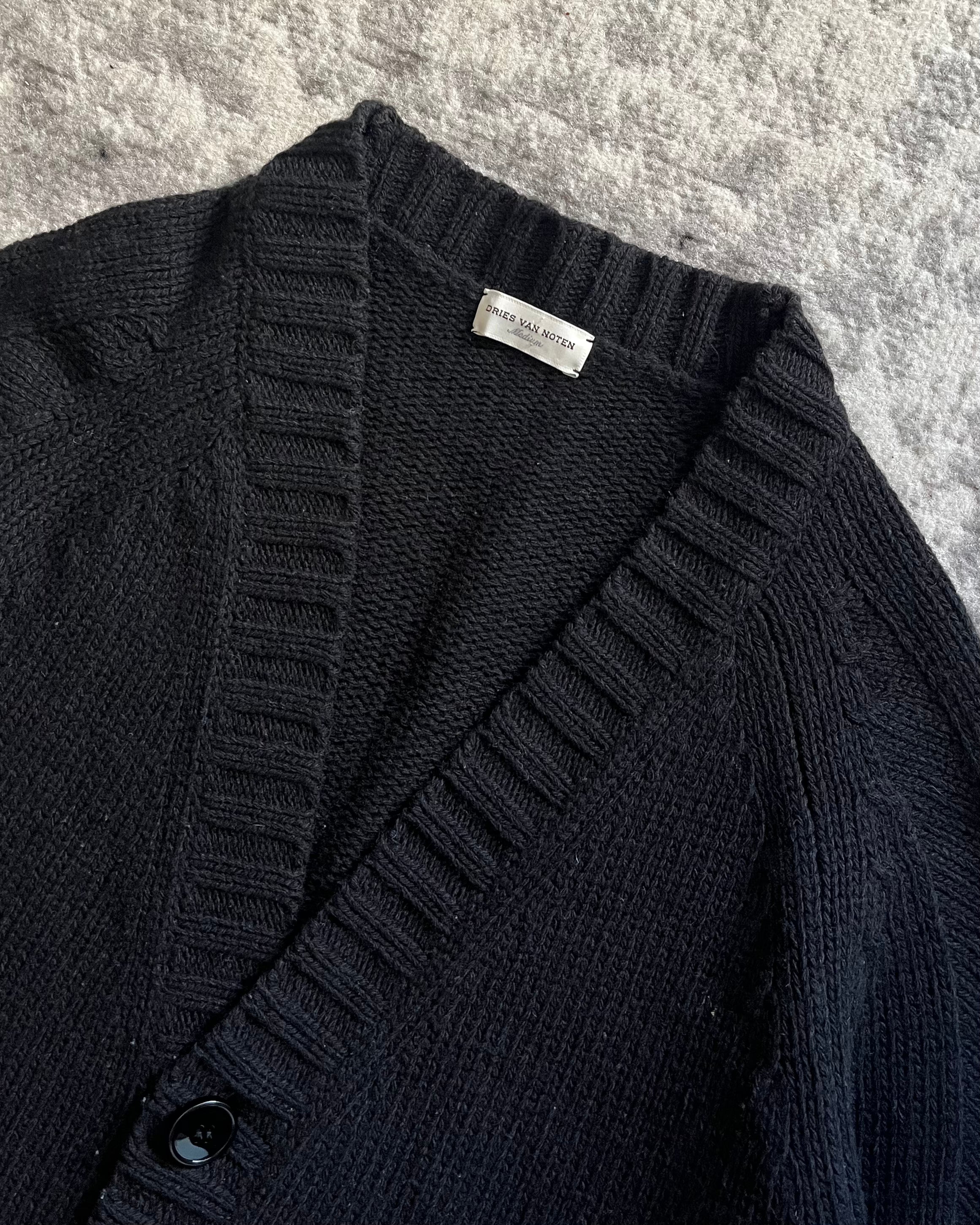 Dries Van Noten Black Wool Cargo Cardigan (M)
