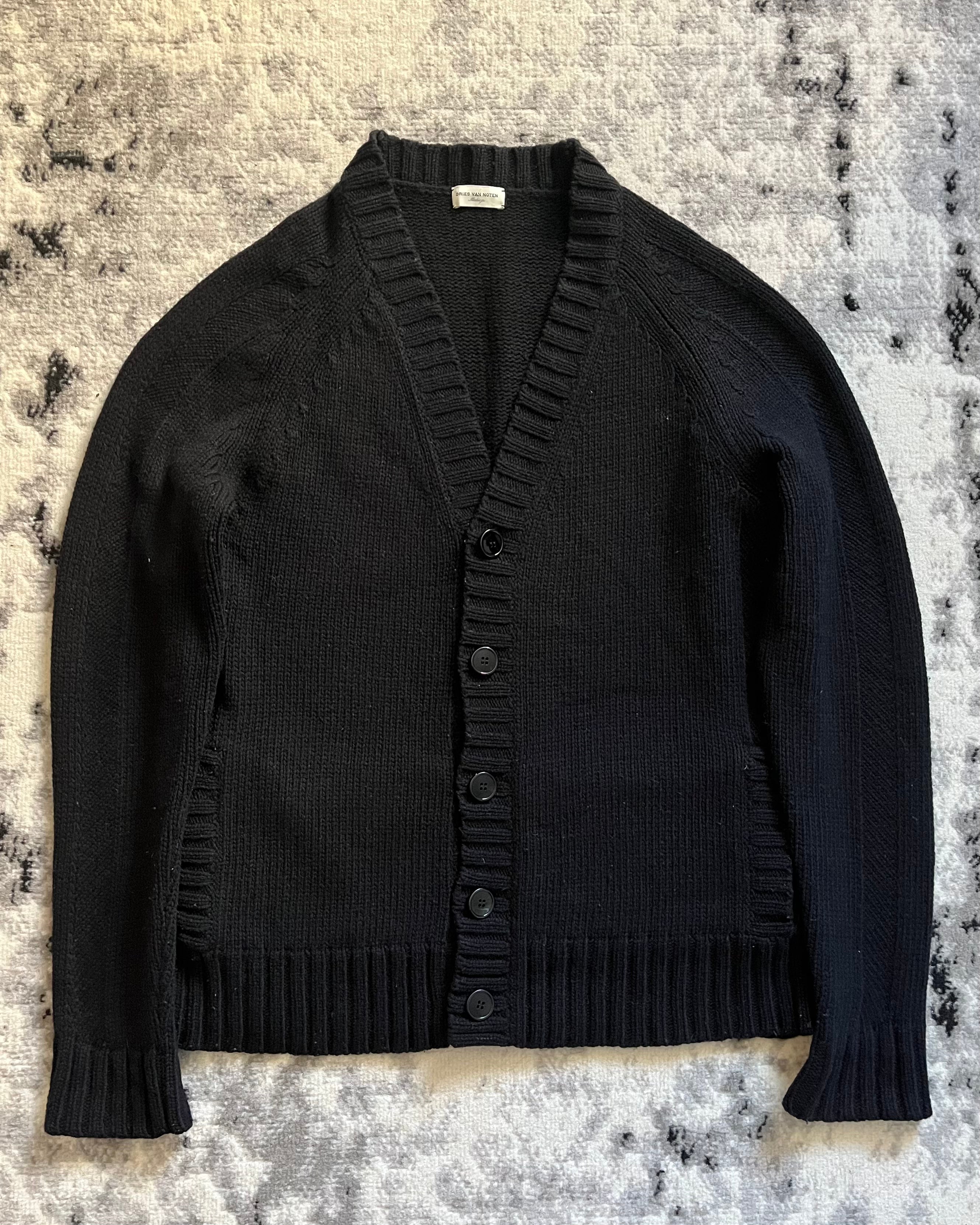 Dries Van Noten Black Wool Cargo Cardigan (M)