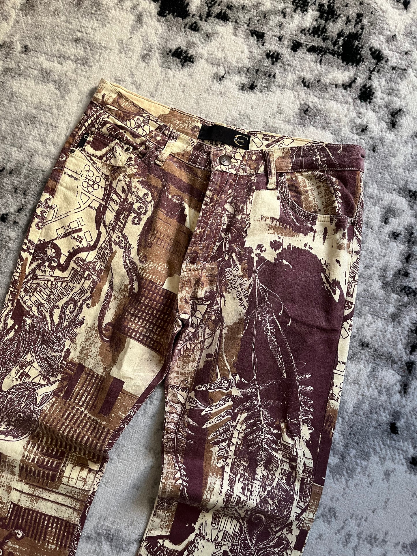 00 年代 Just Cavalli Milano Bloom 裤子 (M)