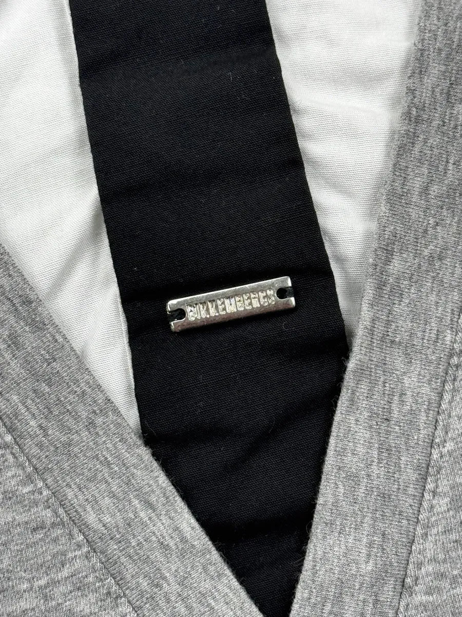 AW2010 Dirk Bikkembergs Grey Trompe L’Oeil Collar Sweater DArXKGfe 5