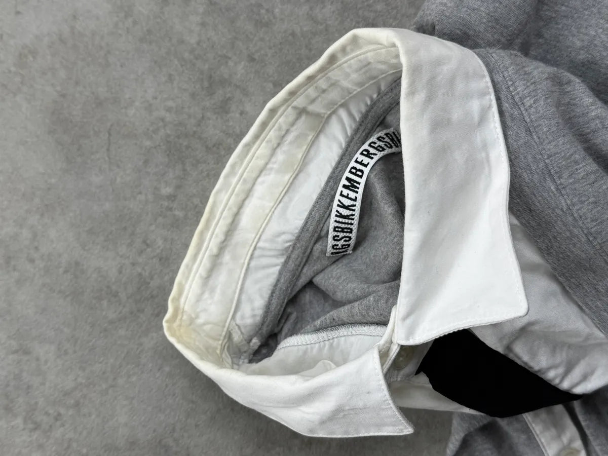 AW2010 Dirk Bikkembergs Grey Trompe L’Oeil Collar Sweater DArXKGfe 9